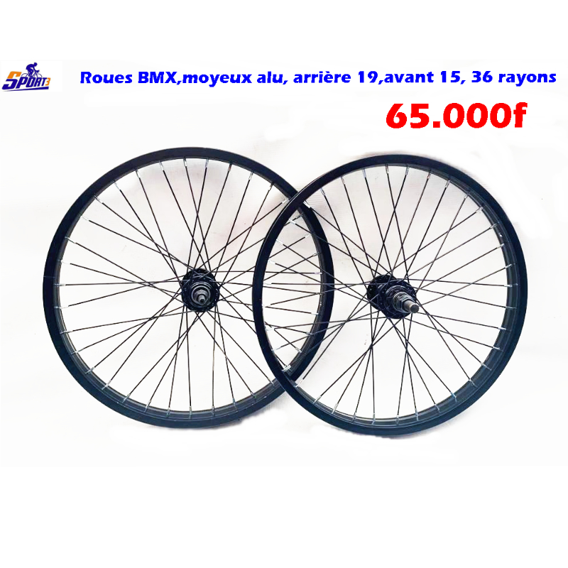 Paire De Roues BMX 20 Pouces Bleues - 3 Rayons - Compatible GT, DYNO, HARO, XPEDITE